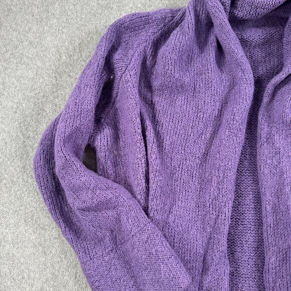 Soft Surroundings Long Line Open Cardigan Sweater Women 2X Wool Blend Purple - Picture 2 of 10